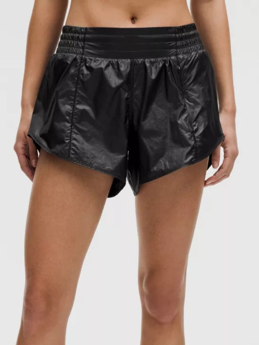 Lululemon Hotty Hot High Rise Lined Short 4" Matte Sheen 14 black NWT running